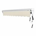Awntech Destin 12' Linen Heavy-Duty Right Motor Retractable Patio Awning with Protective Hood 237DTR12L